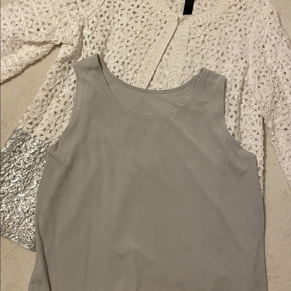 Stylus Chico's Foiled Open Weaver Colorblock Trav… - image 6